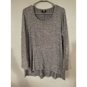 Jones New York Gray Long Sleeve Tunic Top Size Medium